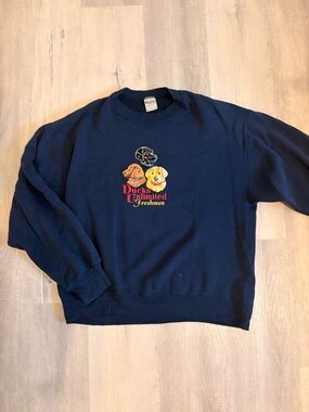 RARE Vintage 1990s Ducks Unlimited Freshmen Navy Crewneck Sweatshirt
